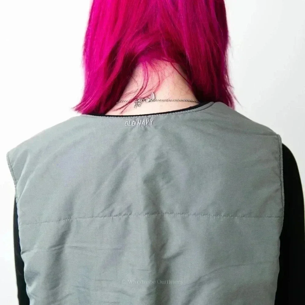 Vintage 90s Old Navy Fleece Lined Utility Vest